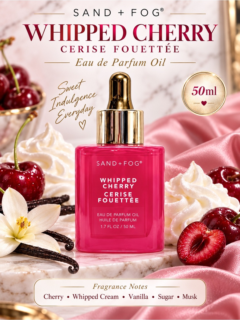 SAND+FOG Whipped Cherry Eau de Parfum Oil - Pink